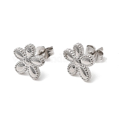 Flower 304 Stainless Steel Stud Earrings&nbsp;EJEW-G453-09P