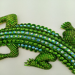 Halloween Crocodile Zinc Alloy Olivine Rhinestone Bib Necklaces for Women&nbsp;FS-WGFFF11-01