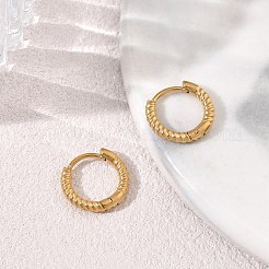 Twist Textured 304 Stainless Steel Huggie Hoop Earrings&nbsp;SA-CBA46AF-27G-01