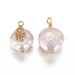 Natural Cultured Freshwater Pearl Pendants&nbsp;PEAR-I005-13