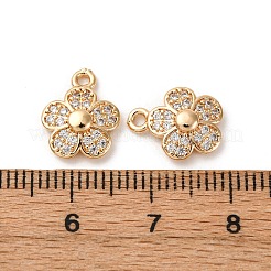 Brass Micro Pave Cubic Zirconia Pendants&nbsp;KK-Z112-17G