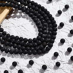 5 Strands Natural Lava Rock Round Beads Strands&nbsp;G-LT0001-02B-02