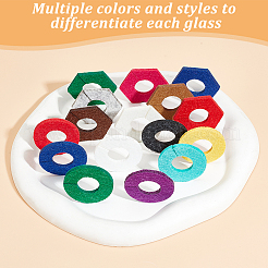 24Pcs 2 Style 12 Colors Felt Wine Glass Charms&nbsp;AJEW-BC0003-68
