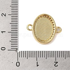 Rack Plating Brass Micro Pave Clear Cubic Zirconia Oval with Virgin Mary Connector Charms&nbsp;KK-K385-117G