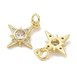 Brass Micro Pave Cubic Zirconia Pendants&nbsp;KK-Z120-27G