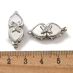 Brass Micro Pave Clear Cubic Zirconia Box Clasps&nbsp;KK-U037-14P