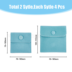 8Pcs 2 Style Square Velvet Jewelry Bags&nbsp;TP-HY0001-06B