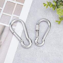 2Pcs 2 Style 304 Stainless Steel Rock Climbing Carabiners&nbsp;STAS-UN0020-68P