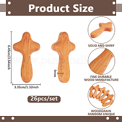 26Pcs Wood Cross Ornaments&nbsp;AJEW-UN0002-89