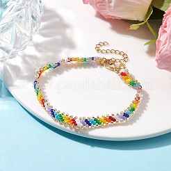 Glass Seed Braided Beaded Bracelet&nbsp;BJEW-MZ00058