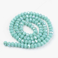 Electroplate Opaque Solid Color Glass Beads Strands&nbsp;X-EGLA-A034-P4mm-L15