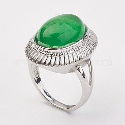 Dyed Natural Malaysia Jade Finger Rings&nbsp;X-RJEW-P122-17
