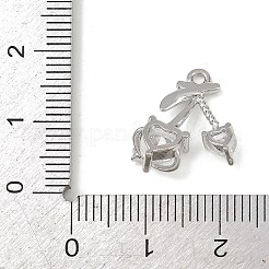 Brass Micro Pave Clear Cubic Zirconia Pendants&nbsp;KK-G545-20P