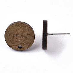 Walnut Wood Stud Earring Findings&nbsp;X-MAK-N033-008