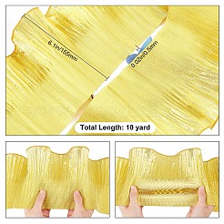 Polyester Organza Ruffled Pleated Lace Fabric Trim&nbsp;OCOR-WH0070-15C