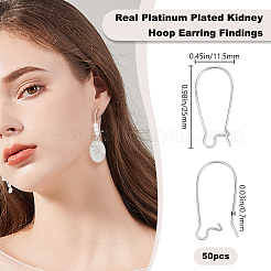 50Pcs Brass Hoop Earring Findings&nbsp;KK-BBC0015-46B