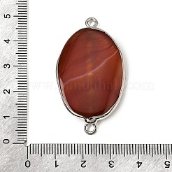 Natural Agate(Dyed & Heated) Oval Links Connector Charms&nbsp;G-P614-06P-04
