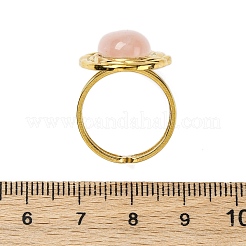 Oval Natural Rose Quartz Finger Rings&nbsp;RJEW-M063-01G-13