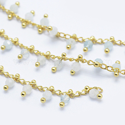 Natural Aquamarine Handmade Beaded Chains&nbsp;CHC-P003-11Z