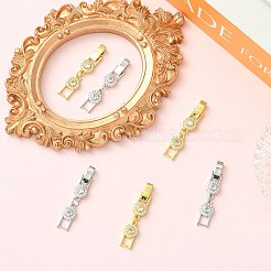 6Pcs 2 Colors Brass & Rhinestone Fold Over Clasps&nbsp;FIND-CJ0005-97