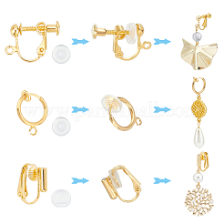 18Pcs 3 Style Brass Clip-on Earring Findings&nbsp;FIND-SC0003-96G
