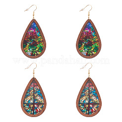 2Pairs 2 Colors Acrylic Dangle Earrings for Women&nbsp;EJEW-TA0001-53B