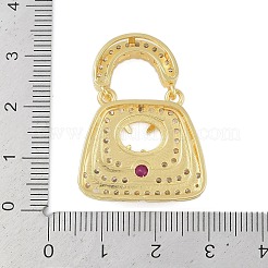Brass Micro Pave Clear Cubic Zirconia Pendant Cabochon Settings&nbsp;KK-U026-06G