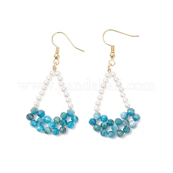 Natural Apatite Arch Dangle Earrings&nbsp;EJEW-TA00742-02