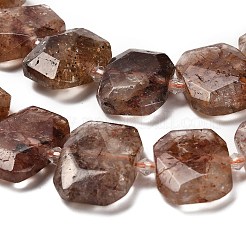 Natural Hematoid Quartz/Ferruginous Quartz Beads Strands&nbsp;G-H078-B10-01