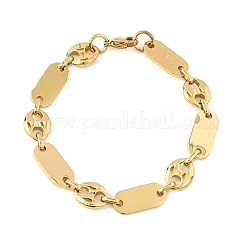 304 Stainless Steel Oval & Pig Nose Shape Link Bracelets for Women&nbsp;BJEW-F527-04G