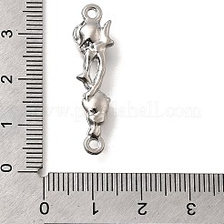 Alloy Rhinestone Rose Flower Heart Links Connector Charms&nbsp;FIND-D305-10P