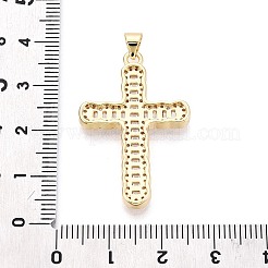 Brass Micro Pave Clear Cubic Zirconia Pendants&nbsp;KK-N268-92G