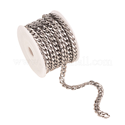 304 Stainless Steel Cuban Link Chains&nbsp;CHS-CJ0001-28P