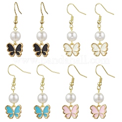 Alloy Enamel Butterfly Dangle Earrings&nbsp;EJEW-JE06283
