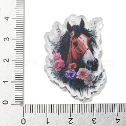Wsetern Cowboy Theme Printed Acrylic Pendants&nbsp;OACR-H043-01A