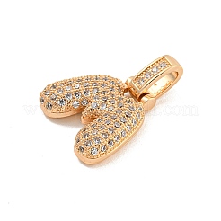 Brass Micro Pave Clear Cubic Zirconia Pendants&nbsp;KK-B099-01G-M