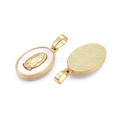 Brass & Shell Pendants&nbsp;KK-N254-208G