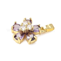 Brass Micro Pave Cubic Zirconia Pendants&nbsp;KK-D357-12B-G