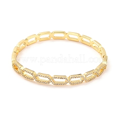 Hollow Octangle Cubic Zirconia Cuff Bangle&nbsp;BJEW-D448-20G-RS