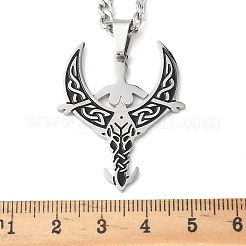 201 Stainless Steel Black Enamel Moon Goddess Pendant Necklaces&nbsp;LS-NJEW-H065-10P