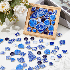 500G 4 Styles Mosaic Tiles Porcelain Cabochons&nbsp;DIY-SP0007-74