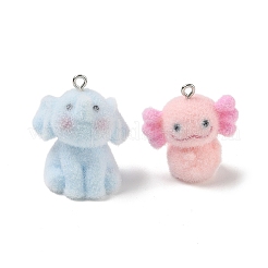 Flocky Opaque Resin Pendants&nbsp;RE-CBA098D-01P