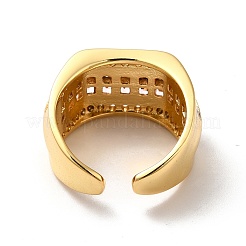Cubic Zirconia Multi Line Open Cuff Ring&nbsp;RJEW-C041-10G
