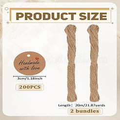 200Pcs Kraft Paper Gift Tags&nbsp;SCRA-LP0001-02