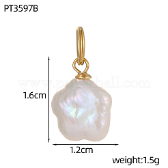 304 Stainless Steel Pearl Pendants&nbsp;STAS-OY009-81G