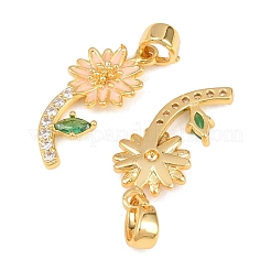 Brass Micro Pave Cubic Zirconia Pendants&nbsp;KK-H262-18G