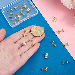 10 Pairs Brass Stud Earrings&nbsp;EJEW-PH0001-52B