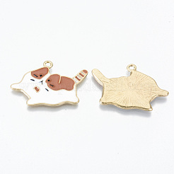 Light Gold Plated Alloy Enamel Pendants&nbsp;ENAM-T011-29KC-RS