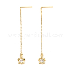 Brass Clear Cubic Zirconia Ear Thread&nbsp;EJEW-H182-05B-G