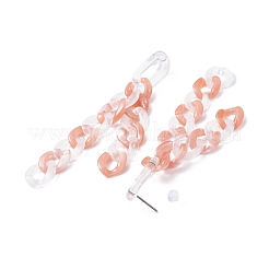 Acrylic Curb Chain Tassel Dangle Stud Earrings for Women&nbsp;EJEW-JE04767-04